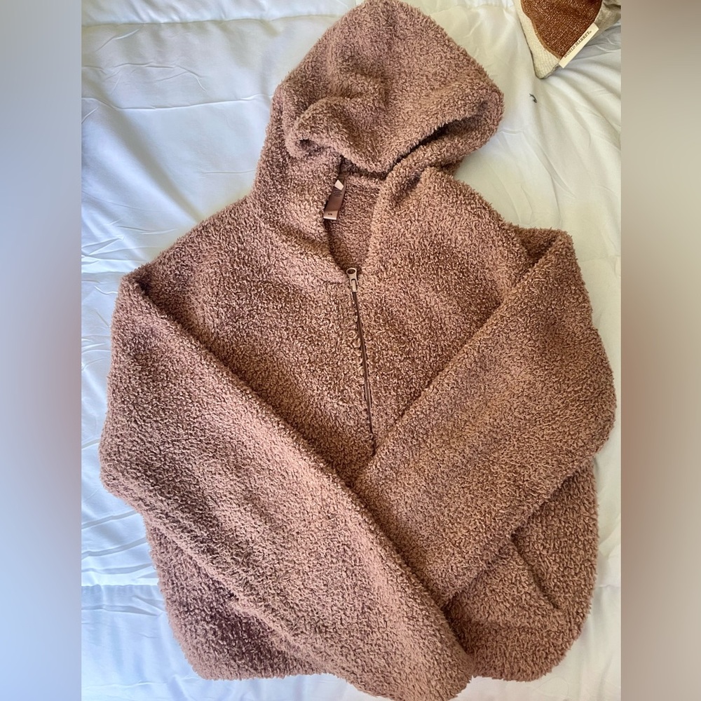 Skims Teddy Drawstring Cozy Kardashian Lounge Pants & Hoodie Jacket Size S/M 🤎